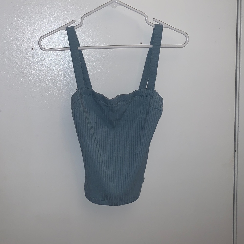 Blue thick strap tank top